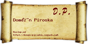 Domán Piroska névjegykártya