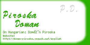 piroska doman business card